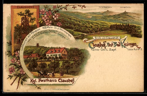 Lithographie bad kissingen - bad,