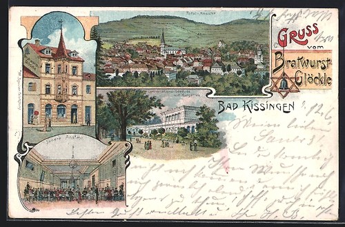 Lithographie bad kissingen - lithographie,