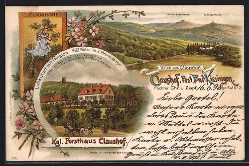 Lithographie claushof bad - lithographie, /bad