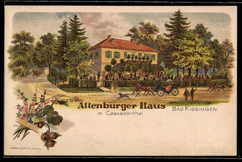 Lithographie bad kissingen - lithographie,